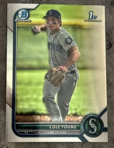 COLE YOUNG 2022 BOWMAN DRAFT CHROME RC, MARINERS - Picture 1 of 3