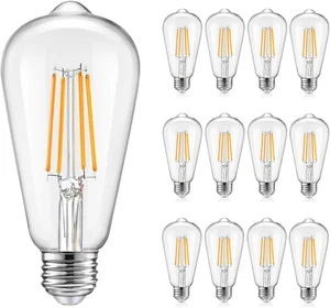 12 Pack Dimmable LED Light Bulbs 40 Watt Equivalent, Vintage E26 Edison Bulbs, 2 - Picture 1 of 7