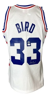 Larry Bird Signed Celtics All Star M&N Hardwood Classics Swingman Jersey JSA - Image 1 of 4