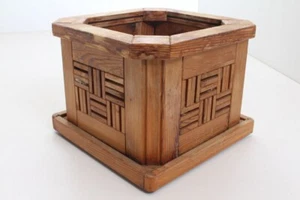 Blumentopf Blumenkübel Übertopf Holz Handarbeit Einzelstück Mosaik (28) - Bild 1 von 4