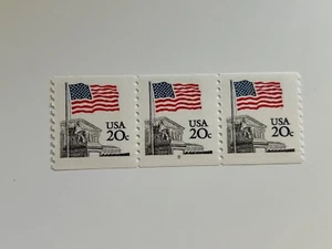 US Stamps SC# 1895a Flag over Supreme Court 22c coil strip of 3 P#9 MNH 1981 - Picture 1 of 1