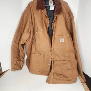 Vintage Carhartt Union Construction Blanket Lined C01 BRN Jacket Size 58 - Picture 1 of 9