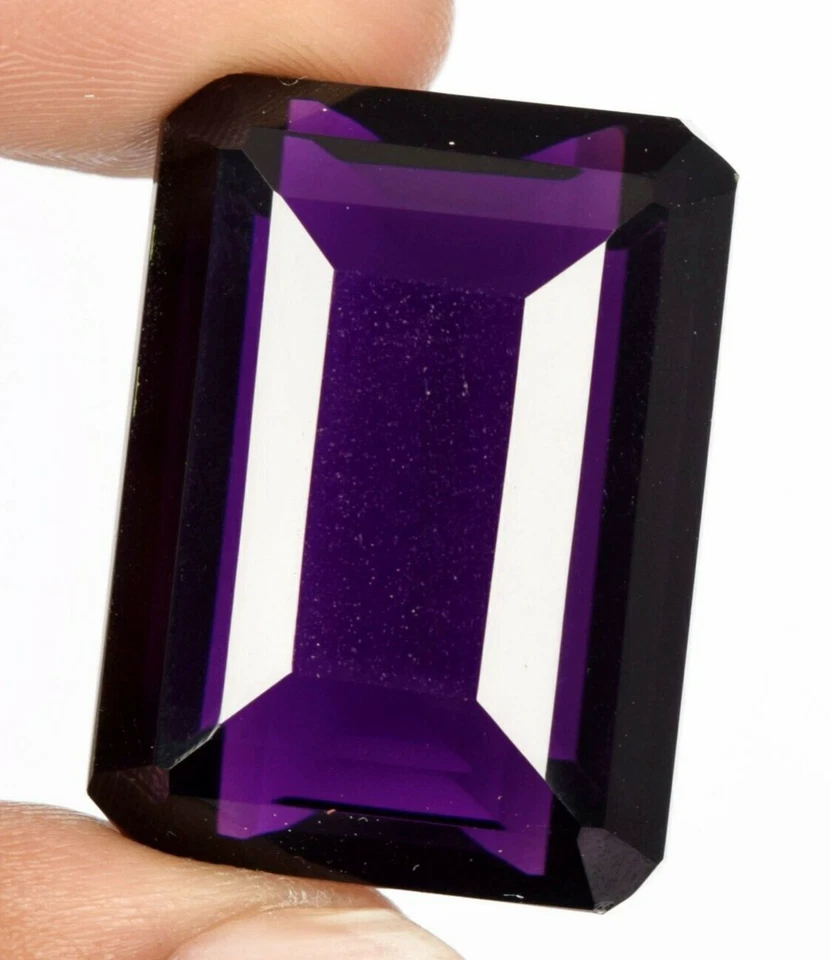 Violet Amethyst 18.60 Ct. Faceted Emerald Cut Loose Gemstone Gift for Birthday - Image 1 of 4