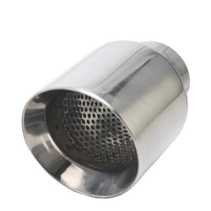 1PC Universal 2.5'' ID 4'' OD Exhaust End Tip Muffler Pipe Tip Slant - Picture 1 of 5