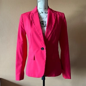 NUEVA CON ETIQUETAS CHAQUETA BLAZER DE UN BOTÓN ZARA EN ROJO BRILLANTE TALLA 4 - Imagen 1 de 6
