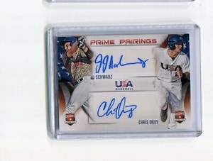 2015 USA Baseball Prime Pairings JJ Schwarz Chris Okey Dual Auto 10/10