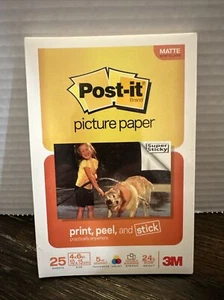 Post-It Picture Paper New Sealed 65 Sheets Matte 4" x 6" 5 mil Print Peel Stick - Picture 1 of 4