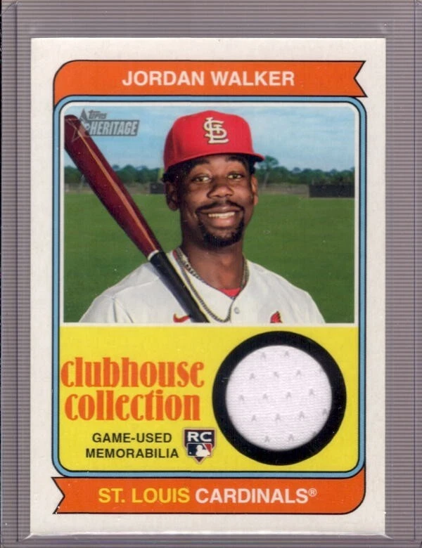 JORDAN WALKER 2023 Topps Heritage Clubhouse Collection Rookie RC Game Jersey #JW - Image 1 of 2