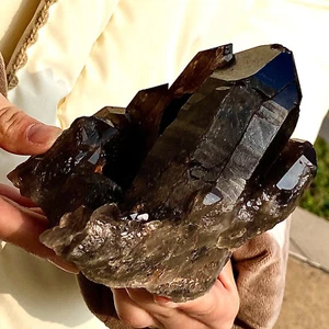 2.41LB Natural Beautiful Black Quartz Crystal Cluster Mineral Specimen Rare - Bild 1 von 12
