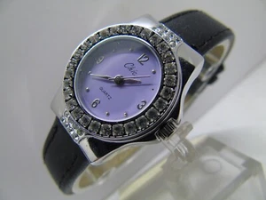 CHIC LADIES PURPLE DIAL WATCH ***NEW, OLD STOCK*** STONES *** CLASSY!!! - Picture 1 of 10