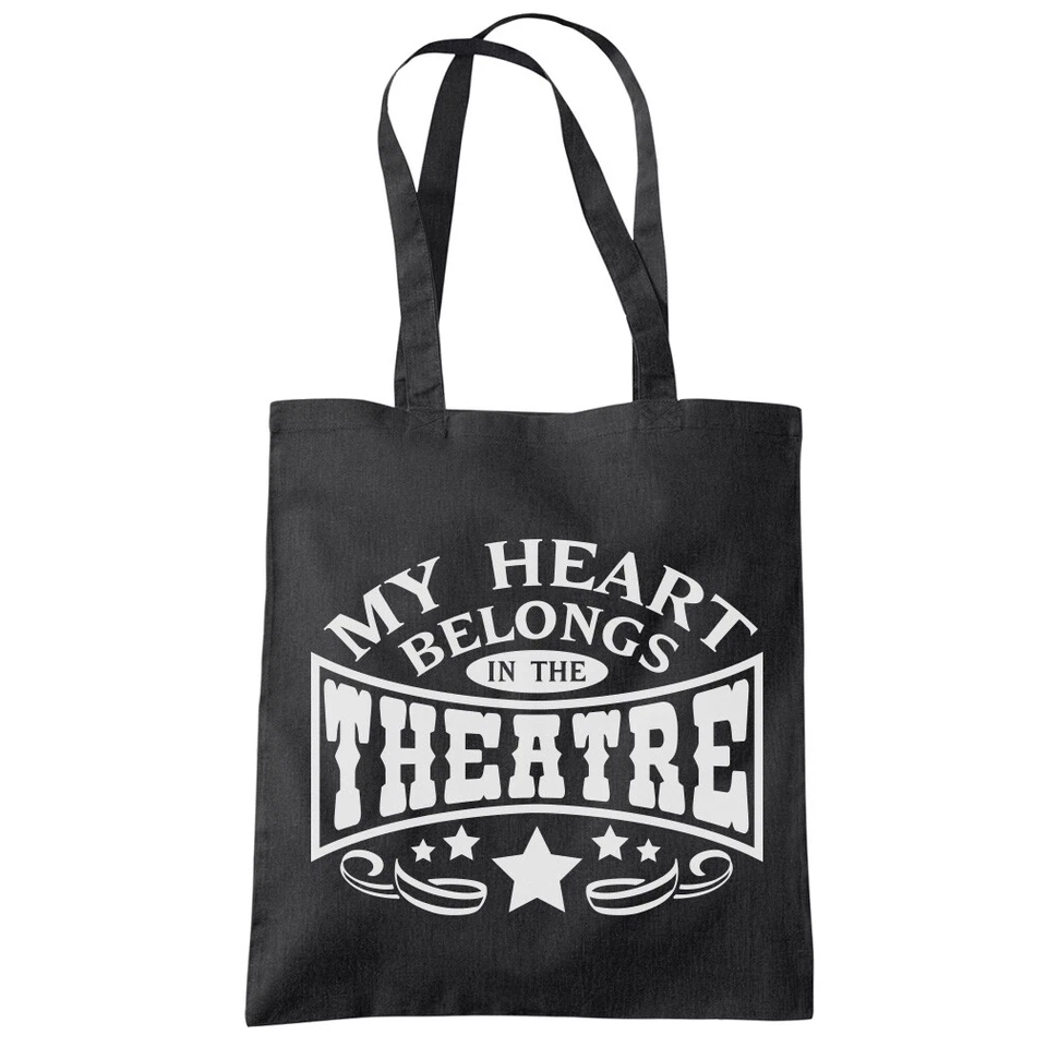 HOTSCAMP My Heart Belongs In the Theatre Tote Shopping Bag drama theatre student