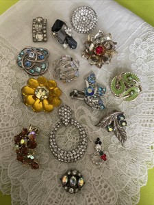 Vintage Crafting Rhinestone  Single Earring Jewelry Repair Harvest Lot PS-42