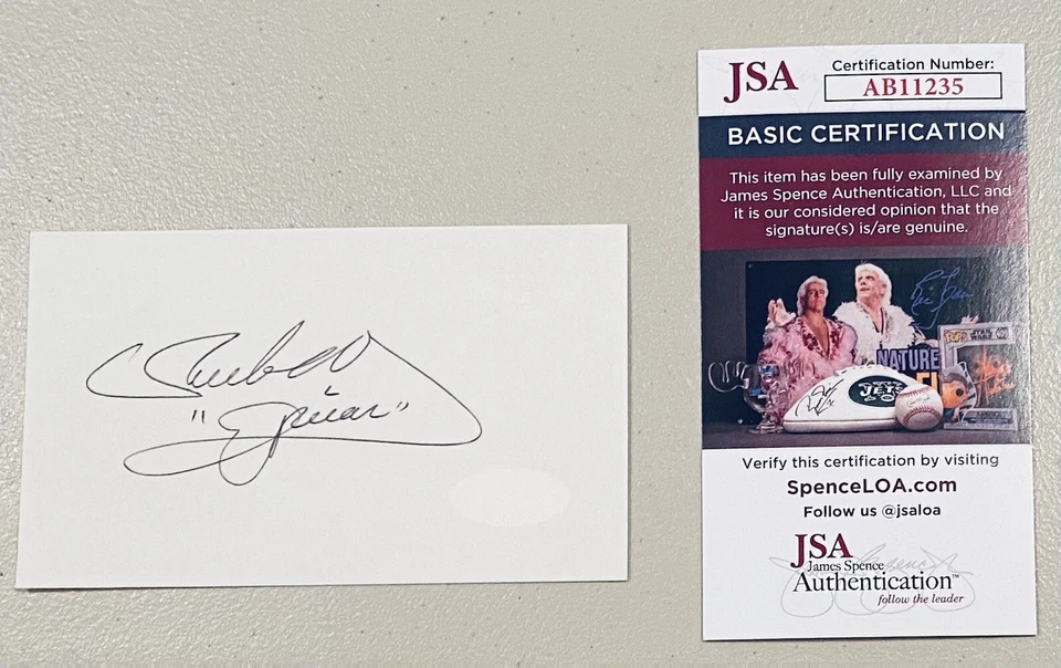 Ruben Olivares Signed Autographed 3x5 Card JSA Cert Boxing Bantamweight Champion - Image 1 of 1