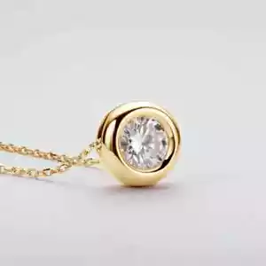 Collana Diamond Test Pass 1ct creata in laboratorio oro giallo VVS1/D/eccellente - Foto 1 di 5