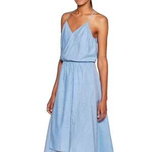 Joie Women's Hepzibah Striped Chambray V-Neckline Self-Tie Wrap Dress Size XS - Picture 1 of 12