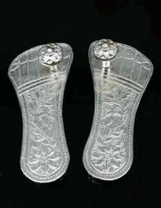 Sterling Silver Charan Paduka,Slippers For Krishna, Laddu Gopal ,Vshnu Narayana - Picture 1 of 3
