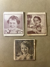 Lot Of 3 Movie Stars 1930s Cards Norma Shearer Marie Dressler Janet Gaynor