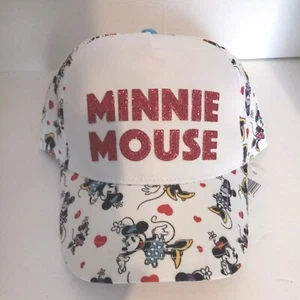 Disney Parks Minnie Mouse Embroidered White/Pink  Snapback Girl's Cap- NWT - Picture 1 of 5