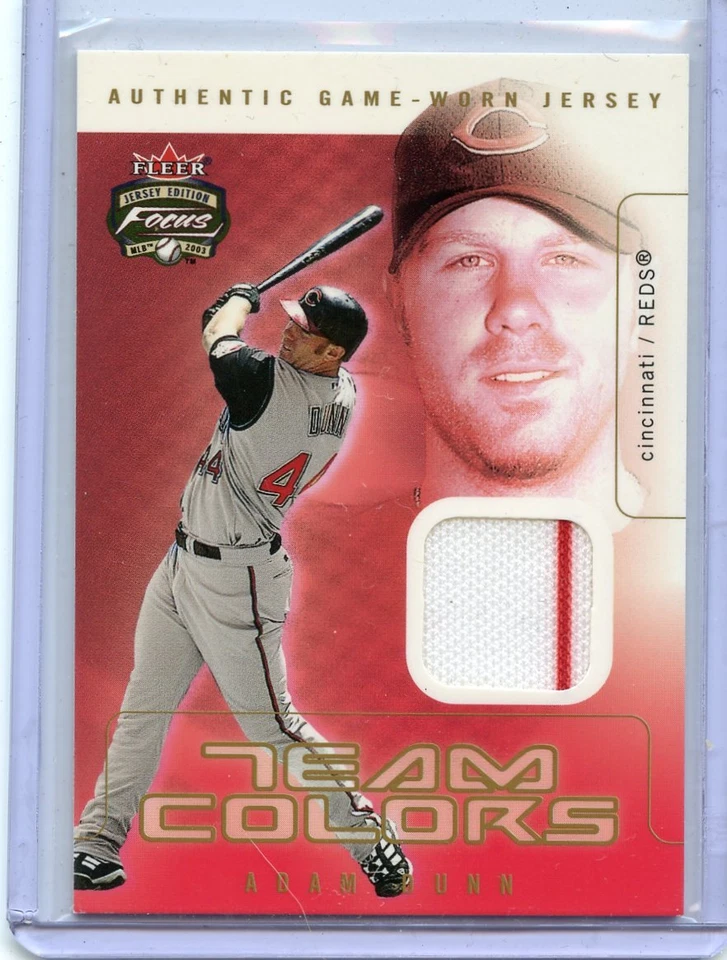 2003 FLEER JERSEY EDITION TEAM COLORS ADAM DUNN GAME WORN JERSEY - Image 1 of 1