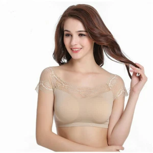 Sujetador Acolchado Dama Bustier Recortado Top Sin mangas Cortas Yoga Blusa Elástica - Imagen 1 de 10