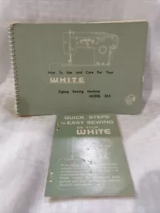 White Zig Zag Model 365 Sewing Machine Owners Manual Instruction Book Vintage🧵 - Picture 1 of 10