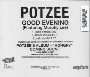 Good Evening [Promo Single] by Potzee (Cd 2005) [3 Versions] MINT" - Picture 1 of 2
