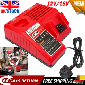 Rapid Charger For Milwaukee 12V 18V for M12- for M18 48-11-1850 Li-ion Battery - Picture 1 of 13