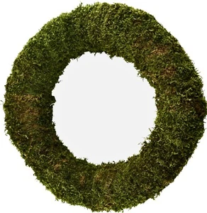 Real Moss Covered Rings 25cm | Graveside Wreath Making Base and funeral frames - Picture 1 of 4