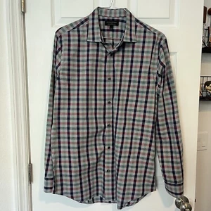 Camisa Banana Republic Hombre Grande Elastizada A Medida Calce Ajustado Manga Larga Camisa Azul - Imagen 1 de 5