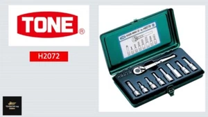 TONE OEM H2072 1/4"Drive 3-8 Hexagon Socket Wrench Set 9 Tools JAPAN - Picture 1 of 3