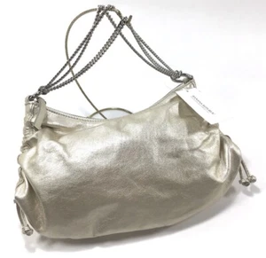 BANANA REPUBLIC Vintage Light Gold Leather Chain Strap Bag Party Boho Purse - Picture 1 of 17