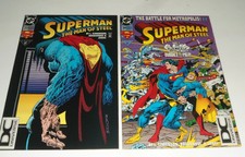 SUPERMAN THE MAN OF STEEL # 33 VF+ & 34 NM (1994 DC) UNIVERSE LOGO  VARIANT.