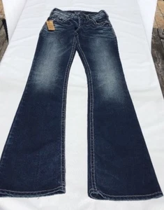 Silver Jeans Junior Suki Mid Boot Style Größe 24 Distressed NEU Neu mit Etikett kostenloser Versand - Bild 1 von 1