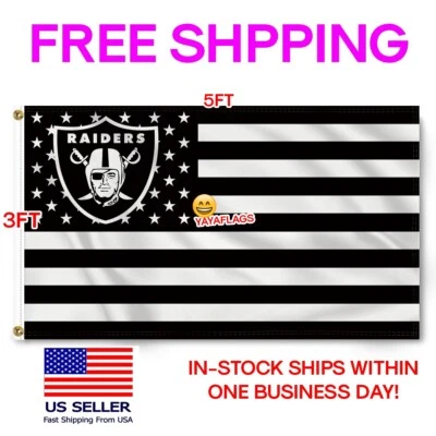 Raiders FLAG 3X5 Las Vegas Banner "Raider Nation" New FREE Shipping US Seller