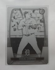 2023 Bowman Baseball Miguel Cabrera Black Printing Plate 1/1 Detroit Tigers