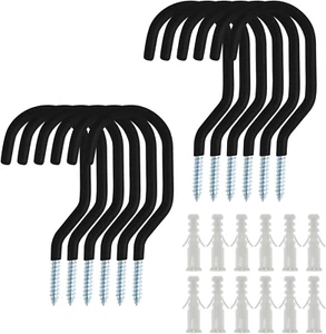 12 Pack Bike Hooks/Bicycle Storage Hooks Set, Wall Mount Screw Ceiling Utilit... - Picture 1 of 1
