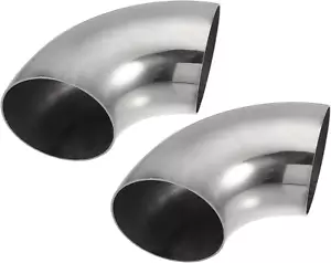 2 Stück Außendurchmesser 3 Zoll 90 Grad 1,2 mm Dicke Dorn Bogen Winkel SS304 Edelstahl - Bild 1 von 12