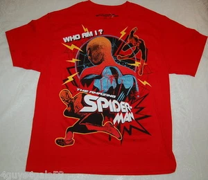 Boys S/S Tee Shirt RED SPIDERMAN Crew Neck WHO AM I? Size XXL 18 - Picture 1 of 1