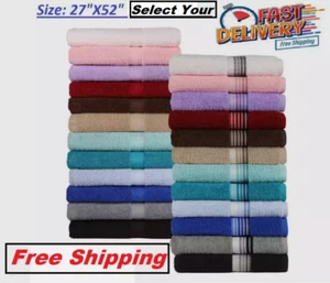 Set of 6 Extra Large Cotton Bath Towels For Bathroom Absorbent Shower Towel Bulk - Picture 1 of 42