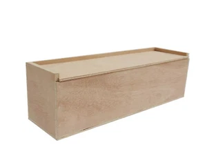13x3.7x3.7" Single Bottle Wood Wine Box Holiday Wine Box Gift Wrap Box Case - Picture 1 of 5
