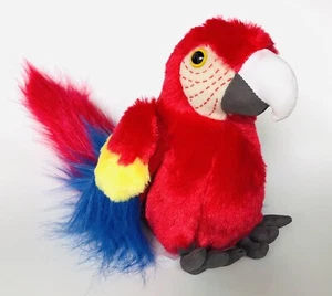 Adventure Planet Red MACAW  Parrot 8" Plush Toy Bird Long Tail - Picture 1 of 5