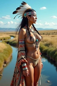 CUTE GORGEOUS SEXY NATIVE AMERICAN LOVELY LADY 4X6 FANTASY PHOTO - Picture 1 of 1