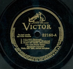 78tk-classical-VICTOR 22160-Alexander Schmidt-(Lullaby,Cradle Song,Hush my Babe) - Picture 1 of 2
