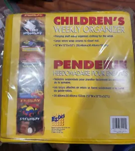 VTG EZDO Children’s Hanging Weekly Clothes Organizer 12"x12"x52" New - Picture 1 of 2