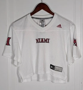 NUOVA maglia Adidas Miami University Ohio Redhawks Crop calcio donna taglia media - Foto 1 di 4
