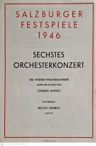 CHARLES MUNCH, HENRIOT, VIENNESE PHILHARMONIC. SALZBURG 1946 BERLIOZ RAVEL - Picture 1 of 4