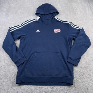 New England Revolution Hoodie Mens Large Blue Adidas Pullover Sweatshirt Soccer - Picture 1 of 15