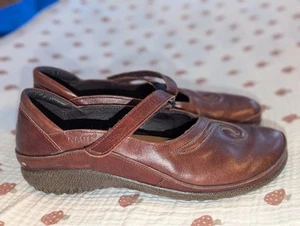 Naot Israel Matai Mary Jane Swirl Brown Leather Shoes Women’s US 8 / 39 - Picture 1 of 11
