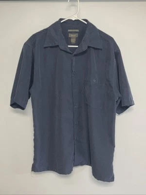 Camisa Bruno manga corta abotonada para hombre grande azul Foto 1 de 3