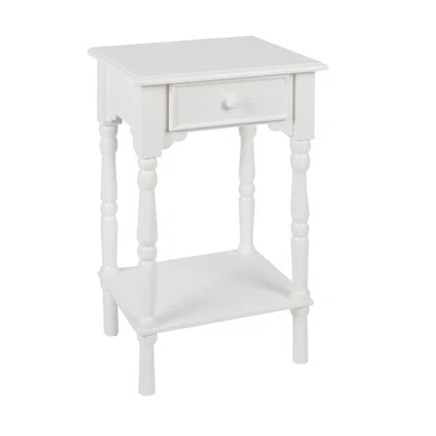Jane 1-Drawer Accent Table, Satin White - Image 1 of 4
